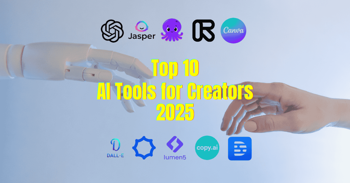Read more about the article Top 10 Must-Have AI Tools for Creators to Make Videos, Write, and Design Faster